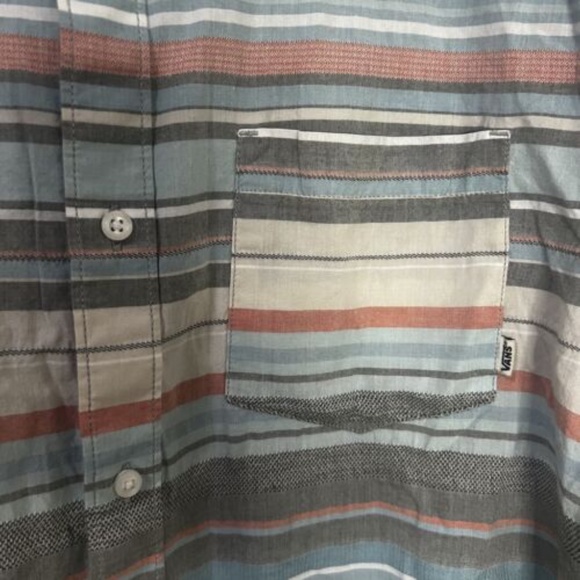 Vans Off The Wall Button Up Collared Short Sleeved Striped Men’s Size XL - Picture 2 of 5